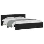 vidaXL Cadru de pat cu tăblie și LED, negru, 180x200 cm vidaXL Cadru de pat cu tăblie și LED, negru, 180x200 cm