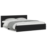 vidaXL Cadru de pat cu tăblie și LED, negru, 180x200 cm vidaXL Cadru de pat cu tăblie și LED, negru, 180x200 cm