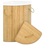 vidaXL Coș de rufe din bambus de colț, 60 L vidaXL Coș de rufe din bambus de colț, 60 L