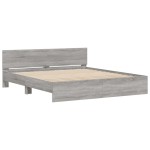 vidaXL Cadru de pat cu tăblie și LED, gri sonoma, 180x200 cm vidaXL Cadru de pat cu tăblie și LED, gri sonoma, 180x200 cm