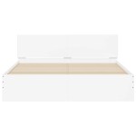 vidaXL Cadru de pat cu tăblie și LED, alb, 160x200 cm vidaXL Cadru de pat cu tăblie și LED, alb, 160x200 cm