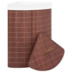 vidaXL Coș de rufe din bambus de colț, maro, 60 L vidaXL Coș de rufe din bambus de colț, maro, 60 L