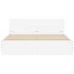 vidaXL Cadru de pat cu tăblie și LED, alb, 150x200 cm vidaXL Cadru de pat cu tăblie și LED, alb, 150x200 cm