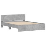 vidaXL Cadru de pat cu tăblie și LED, gri beton, 150x200 cm vidaXL Cadru de pat cu tăblie și LED, gri beton, 150x200 cm