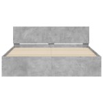 vidaXL Cadru de pat cu tăblie și LED, gri beton, 150x200 cm vidaXL Cadru de pat cu tăblie și LED, gri beton, 150x200 cm