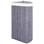 vidaXL Coș de rufe din bambus, pentru colț, gri, 60 L vidaXL Coș de rufe din bambus, pentru colț, gri, 60 L