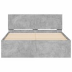 vidaXL Cadru de pat cu tăblie și LED, gri beton, 120x200 cm vidaXL Cadru de pat cu tăblie și LED, gri beton, 120x200 cm