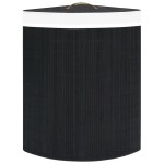 vidaXL Coș de rufe din bambus de colț, negru, 60 L vidaXL Coș de rufe din bambus de colț, negru, 60 L