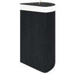 vidaXL Coș de rufe din bambus de colț, negru, 60 L vidaXL Coș de rufe din bambus de colț, negru, 60 L