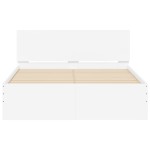 vidaXL Cadru de pat cu tăblie și LED, alb, 140x190 cm vidaXL Cadru de pat cu tăblie și LED, alb, 140x190 cm