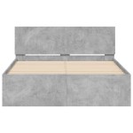 vidaXL Cadru de pat cu tăblie și LED, gri beton, 140x190 cm vidaXL Cadru de pat cu tăblie și LED, gri beton, 140x190 cm