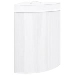 vidaXL Coș de rufe din bambus de colț, alb, 60 L vidaXL Coș de rufe din bambus de colț, alb, 60 L