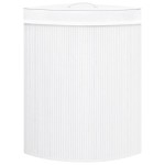 vidaXL Coș de rufe din bambus de colț, alb, 60 L vidaXL Coș de rufe din bambus de colț, alb, 60 L