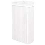 vidaXL Coș de rufe din bambus de colț, alb, 60 L vidaXL Coș de rufe din bambus de colț, alb, 60 L