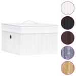 vidaXL Cutii de depozitare, 4 buc., alb, bambus vidaXL Cutii de depozitare, 4 buc., alb, bambus