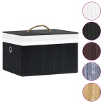 vidaXL Cutii de depozitare, 4 buc., negru, bambus vidaXL Cutii de depozitare, 4 buc., negru, bambus