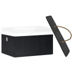 vidaXL Cutii de depozitare, 4 buc., negru, bambus vidaXL Cutii de depozitare, 4 buc., negru, bambus