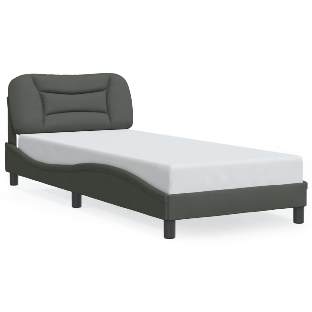 vidaXL Cadru de pat fără saltea, gri închis, 80x200 cm, textil