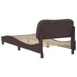 vidaXL Cadru de pat fără saltea, maro închis, 90x190 cm, textil vidaXL Cadru de pat fără saltea, maro închis, 90x190 cm, textil
