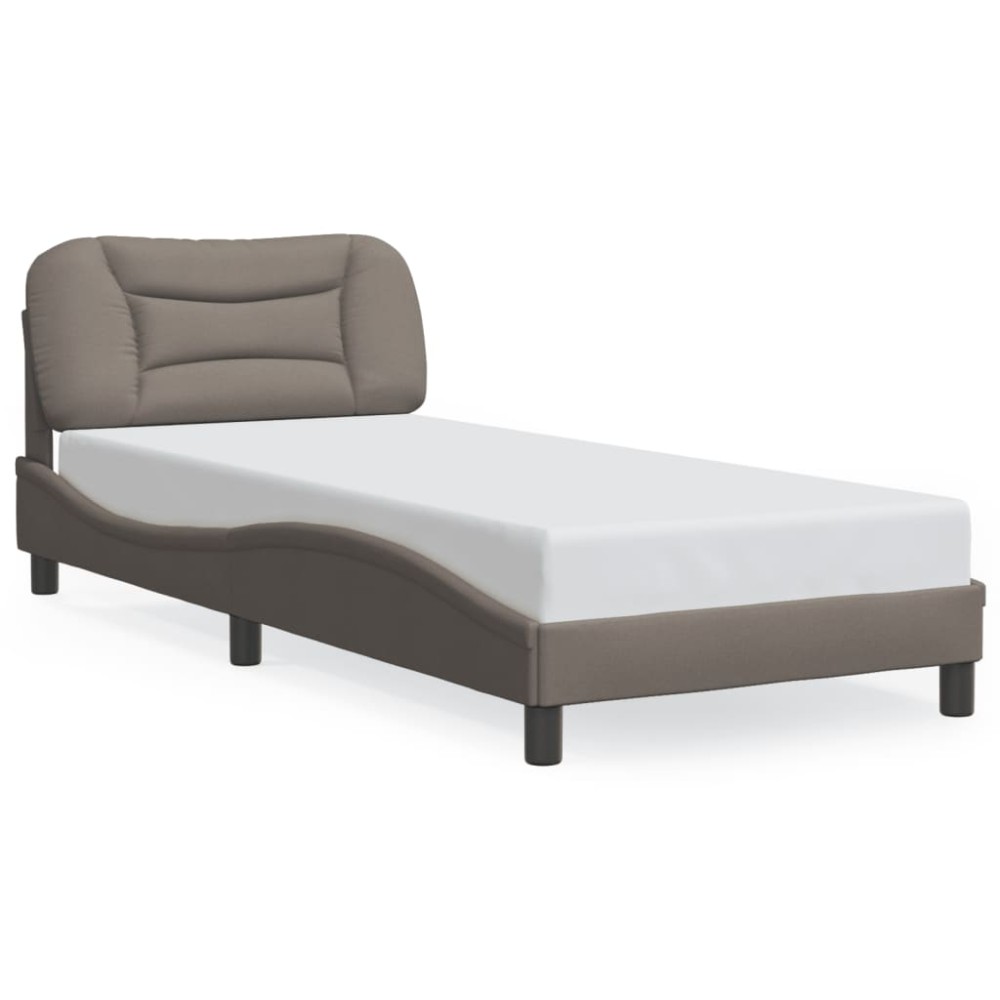 vidaXL Cadru de pat fără saltea Taupe 90x190 cm Stofa