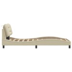 vidaXL Cadru de pat fără saltea cremă 90x190 cm țesătură