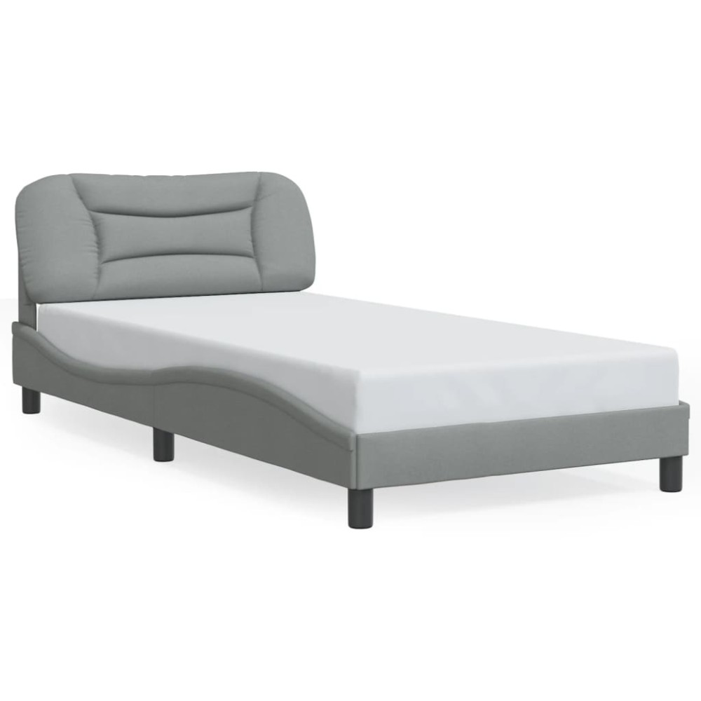 vidaXL Cadru de pat fără saltea, gri deschis, 100x200 cm, textil