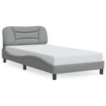 vidaXL Cadru de pat fără saltea, gri deschis, 100x200 cm, textil