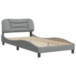 vidaXL Cadru de pat fără saltea, gri deschis, 100x200 cm, textil