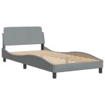 vidaXL Cadru de pat fără saltea, gri deschis, 100x200 cm, textil