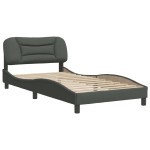 vidaXL Cadru de pat fără saltea, gri închis, 100x200 cm, textil