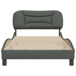 vidaXL Cadru de pat fără saltea, gri închis, 100x200 cm, textil