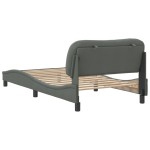 vidaXL Cadru de pat fără saltea, gri închis, 100x200 cm, textil