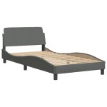 vidaXL Cadru de pat fără saltea, gri închis, 100x200 cm, textil