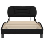 vidaXL Cadru de pat fără saltea, negru, 100x200 cm, textil