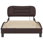 vidaXL Cadru de pat fără saltea, maro închis, 100x200 cm, textil vidaXL Cadru de pat fără saltea, maro închis, 100x200 cm, textil