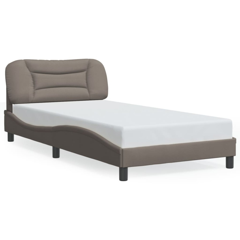 vidaXL Cadru de pat fără saltea, gri taupe, 100x200 cm, textil