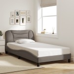 vidaXL Cadru de pat fără saltea, gri taupe, 100x200 cm, textil vidaXL Cadru de pat fără saltea, gri taupe, 100x200 cm, textil
