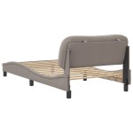 vidaXL Cadru de pat fără saltea, gri taupe, 100x200 cm, textil vidaXL Cadru de pat fără saltea, gri taupe, 100x200 cm, textil