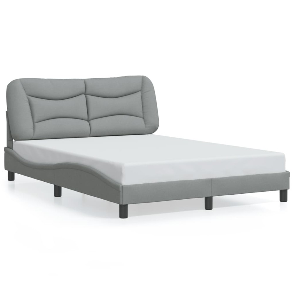 vidaXL Cadru de pat fără saltea, gri deschis, 120x200 cm, textil