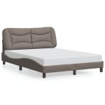 vidaXL Cadru de pat fără saltea, gri taupe, 120x200 cm, textil vidaXL Cadru de pat fără saltea, gri taupe, 120x200 cm, textil
