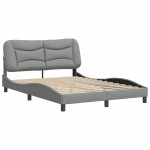 vidaXL Cadru de pat fără saltea, gri deschis, 140x190 cm, textil