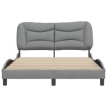 vidaXL Cadru de pat fără saltea, gri deschis, 140x190 cm, textil