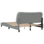 vidaXL Cadru de pat fără saltea, gri deschis, 140x190 cm, textil
