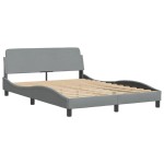 vidaXL Cadru de pat fără saltea, gri deschis, 140x190 cm, textil