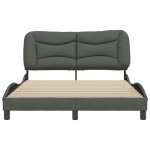 vidaXL Cadru de pat fără saltea, gri închis, 140x190 cm, textil