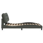 vidaXL Cadru de pat fără saltea, gri închis, 140x190 cm, textil