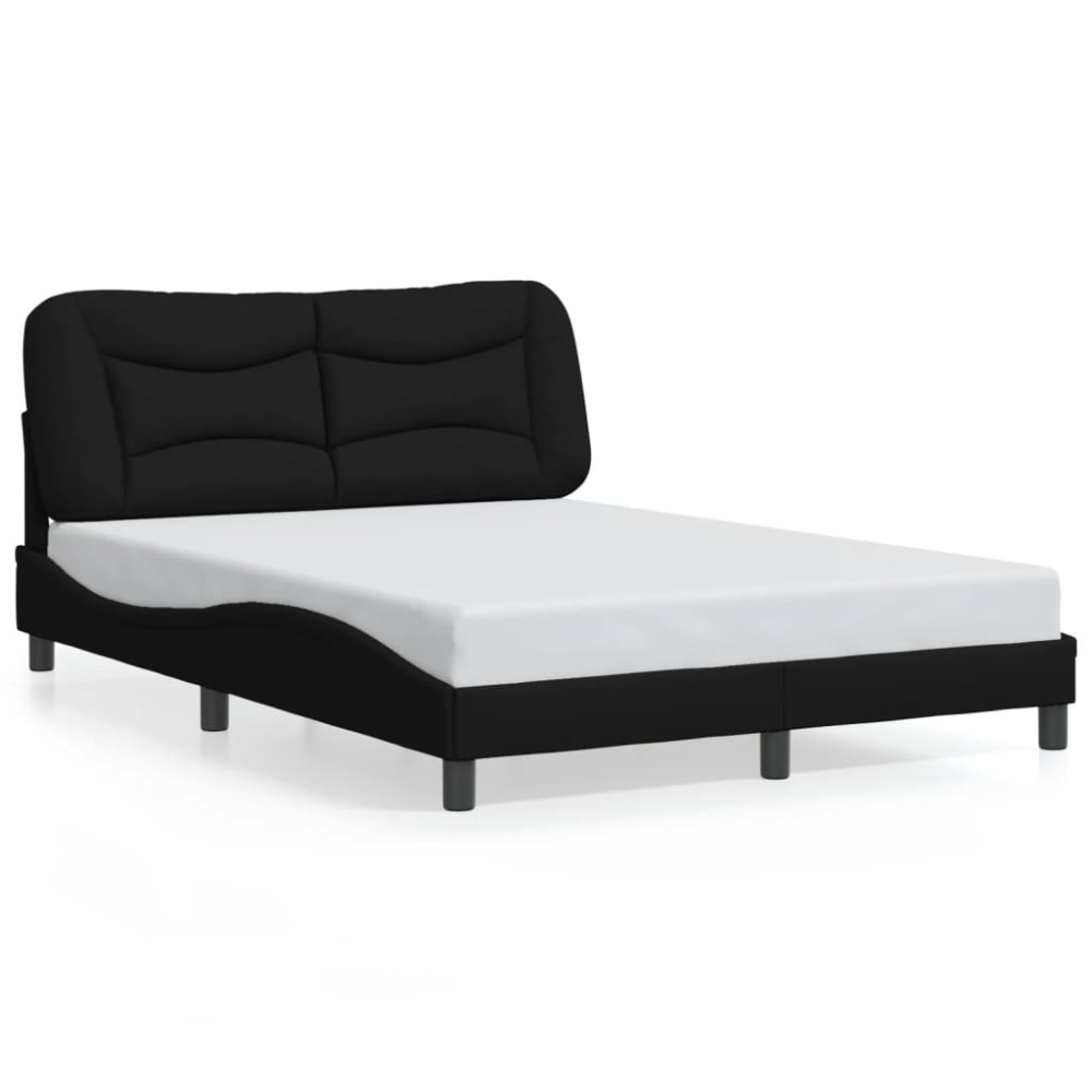 vidaXL Cadru de pat fără saltea, negru, 140x190 cm, textil