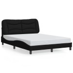 vidaXL Cadru de pat fără saltea, negru, 140x190 cm, textil vidaXL Cadru de pat fără saltea, negru, 140x190 cm, textil