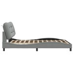 vidaXL Cadru de pat fără saltea, gri deschis, 140x200 cm, textil