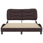 vidaXL Cadru de pat fără saltea, maro închis, 140x200 cm, textil vidaXL Cadru de pat fără saltea, maro închis, 140x200 cm, textil